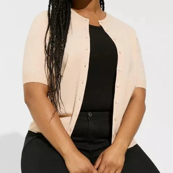 Torrid Women's Beige Button-Down Cardigan - Picture 10 of 12